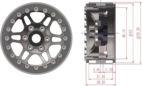 4PCS Splash Anodizing Aluminum 1.9 Inch Beadlock Wheels Hubs for 1/10 RC Crawler Axial Wraith RR10 YETI SCX10 D90 TRAXXAS TRX4 CC01 in Saudi Arabia