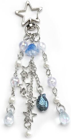 Y2K Jellyfish Keychains, Star Keychain, Cute Kpop Keycharms, Retro Beaded Bag Charms in Saudi Arabia