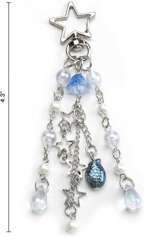 Y2K Jellyfish Keychains, Star Keychain, Cute Kpop Keycharms, Retro Beaded Bag Charms in Saudi Arabia