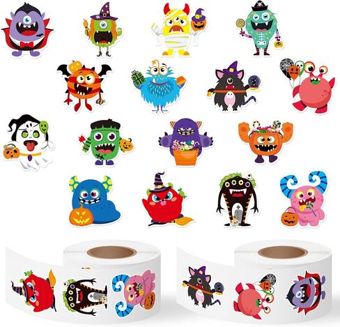 Haooryx Easter Kids' Sticker Rolls - 1000pcs 16 Design Easter Drawing Self-Adhesive Sticker Roll Giftwrap Cute Cartoon Love Hope Jesus He Is Risen Happy Spring Sunday School Gift Wraping Greeting Card in Saudi Arabia