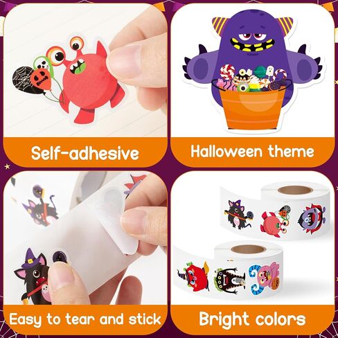 Haooryx Easter Kids' Sticker Rolls - 1000pcs 16 Design Easter Drawing Self-Adhesive Sticker Roll Giftwrap Cute Cartoon Love Hope Jesus He Is Risen Happy Spring Sunday School Gift Wraping Greeting Card in Saudi Arabia