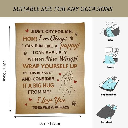 Amonee-YL Cat Memorial Gifts for Loss of Cat, Cats Memorial Blanket 50"X60", Loss of Cats Sympathy/Remembrance/Bereavement/Passing Away Gifts, Pet Sympathy Memory Gift in Saudi Arabia