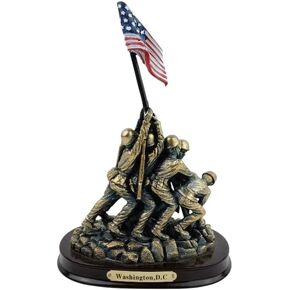 DC Souvenirs US Marine Corps Iwo Jima Statue – 6" Gold Resin Military War Memorial Figurine – United States Marine Corps Collectible, Veteran Gift, Home & Office Patriotic Decor in Saudi Arabia