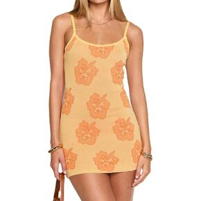 Soliloquy Women Y2K Summer Knit Mini Dress Spaghetti Strap Sleveless Backbly Bodycon Party Dress 2025 Beach Vacation Outfit in Kuwait