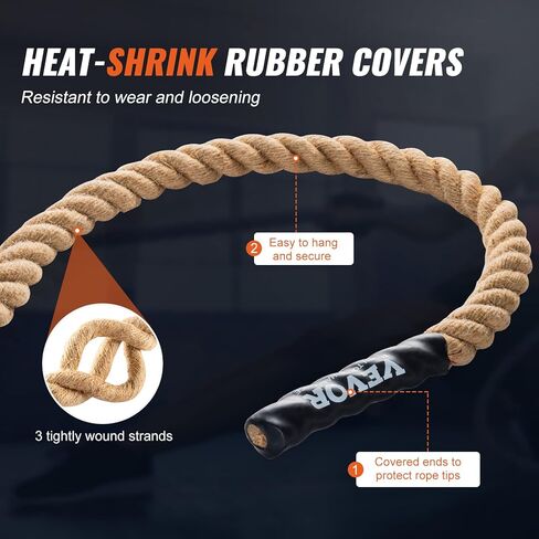 VEVOR Gym Climbing Rope, 1" Diameter Mutiple Length Gym Fitness Training Rope, Adult Training Rope, DIY Decorations for Home & Pets in Saudi Arabia