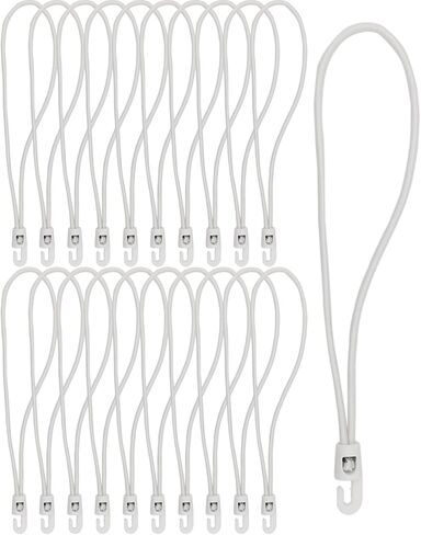 Small Bungee Cords with Hooks 10 Inch - 25 Pcs Short Bungee Cords with Hooks, Adjustable Heavy Duty Tarp Straps Outdoor for Tarp, Canopy, Camping, Tent Poles (Black) in Saudi Arabia