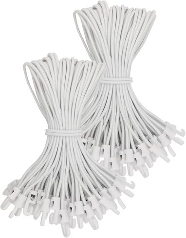 الحبال الصغيرة بنجي مع السنانير 10 بوصة - 25 قطعة من الحبال بونجي قصيرة مع السنانير ، وأشرطة القنب الثقيلة القابلة للتعديل في الهواء الطلق للقنب ، المظلة ، التخييم ، أعمدة الخيام (أسود) in Kuwait