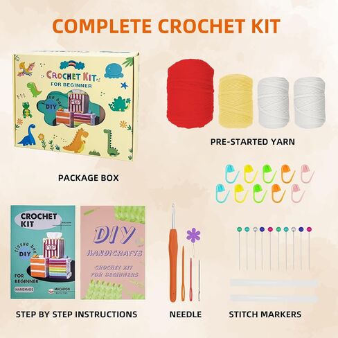 Myigo Crochet Kit للمبتدئين: Sailfish COMPLE CORCHET KIT مع دروس فيديو خطوة بخطوة لبداية الأطفال البالغة-هدية عيد ميلاد DIY للفتيات من 8 إلى 14 in Kuwait