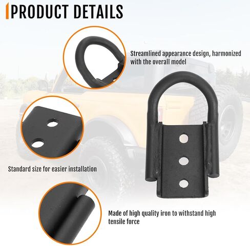 Black Rear Tow Hook for Ford Bronco 2021 2022 2023 2024 OEM MB3C-5B137-BB Single in Saudi Arabia