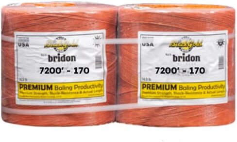 Bridon Black Gold Orange Hay Baling Twine ، قوة عقدة 170 رطل وطول 7200 قدم ، 2 3600 قدم ، Baling المحاصيل ، Wrap Christmas Tree in Saudi Arabia