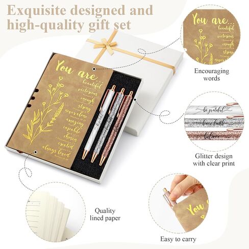 5 Pcs Mother's Day Gifts for Church Christian Religious Gifts for Women Men A6 Bible Leather Notebook 3 Verse Pens with Box Prayer Journal Bible Study Supplies(Purple) in Kuwait