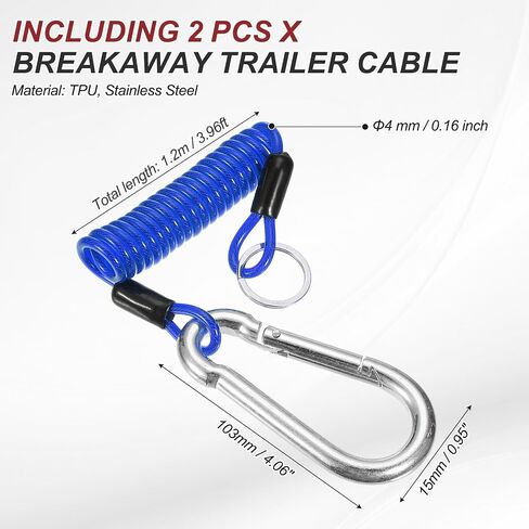 Patikil 3 FT Breakaway Trailer Cable ، 2PCS Trailer Brake Away Cable Cable Cable Cable Srap in Saudi Arabia