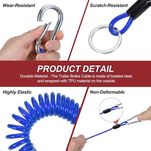 Patikil 3 FT Breakaway Trailer Cable ، 2PCS Trailer Brake Away Cable Cable Cable Cable Srap in Saudi Arabia