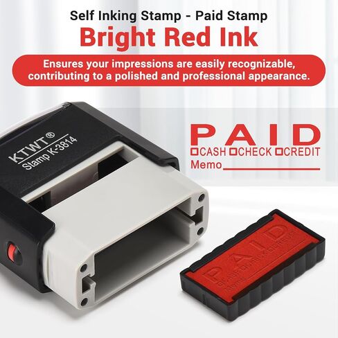 Emailed Self Inking Stamp, Refillable Stampers for Office - Business, Accounting, Bookkeeping, Coding, Legal, Notary, Work, Ordering, Inventory Stamps - Red Ink in Saudi Arabia