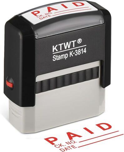 Emailed Self Inking Stamp, Refillable Stampers for Office - Business, Accounting, Bookkeeping, Coding, Legal, Notary, Work, Ordering, Inventory Stamps - Red Ink in Saudi Arabia