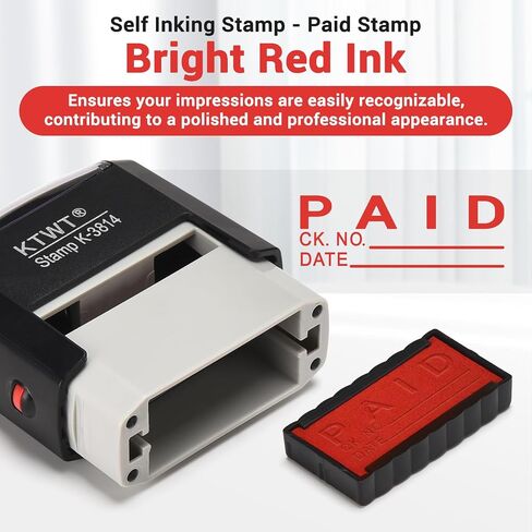 Emailed Self Inking Stamp, Refillable Stampers for Office - Business, Accounting, Bookkeeping, Coding, Legal, Notary, Work, Ordering, Inventory Stamps - Red Ink in Saudi Arabia