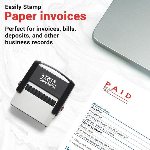 Emailed Self Inking Stamp, Refillable Stampers for Office - Business, Accounting, Bookkeeping, Coding, Legal, Notary, Work, Ordering, Inventory Stamps - Red Ink in Saudi Arabia
