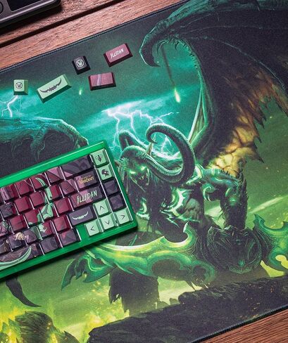 World of Warcraft Lich King Gaming Mousepad, Computer Mouse Mat, Flat Stitched Edge, Non-Slip Rubber Base, Gamers & Office Use, 35 x 16 - Officially Licensed in Saudi Arabia
