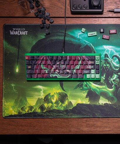 World of Warcraft Lich King Gaming Mousepad, Computer Mouse Mat, Flat Stitched Edge, Non-Slip Rubber Base, Gamers & Office Use, 35 x 16 - Officially Licensed in Saudi Arabia