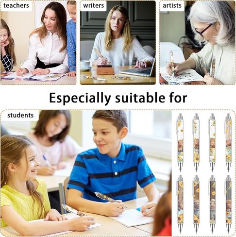 Idealmuzik 8 Teacher Pens,Gift for Teacher,Fun Cute Funny Best Pens Set,Teach Love Inspire Writing School Sayings Preschool Appreciation Gifts in Bulk in Saudi Arabia