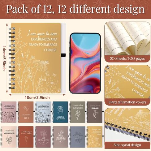 Kosiz 24 Set Day Mothers Home Exivation Gifts Amnitity Spiral Notebooks with Pens Chigragement Procivations Prochepads Daily Journals for Women Lefer in Kuwait