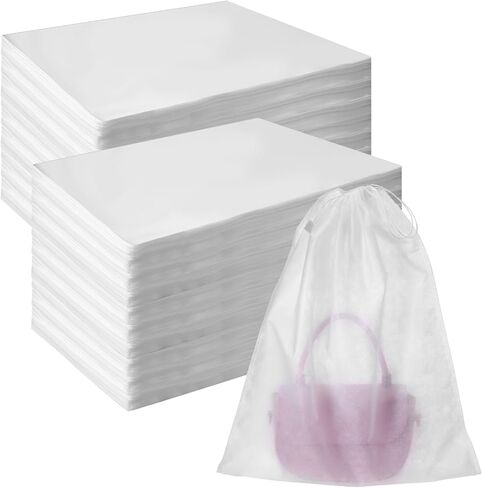 200Pcs Purse Dust Bags for Storage Drawstring Purse Covers Storage Bags for Dust and Storages 11in X 15in Breathable Non-woven Fabric Storages Pouch String Bag Travel Shoe Bag Handbag Covers in Saudi Arabia