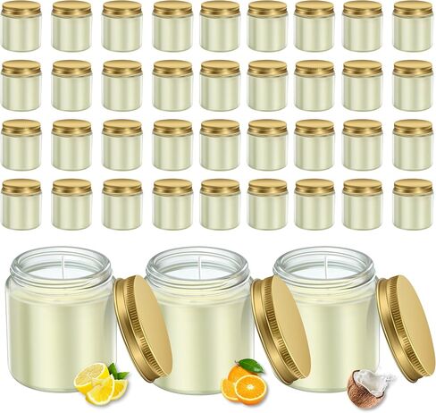 ACITHGL 36 Pcs 4oz Mini Mason Jar Candles Small Scented Candles Bulk Aromatherapy Ideal Souvenir Favors for Wedding Birthday Party (Freesia, Lavender, Jasmine, Gold) in Saudi Arabia