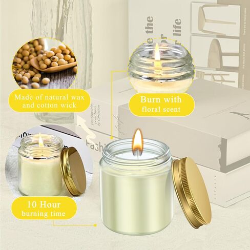 ACITHGL 36 Pcs 4oz Mini Mason Jar Candles Small Scented Candles Bulk Aromatherapy Ideal Souvenir Favors for Wedding Birthday Party (Freesia, Lavender, Jasmine, Gold) in Saudi Arabia