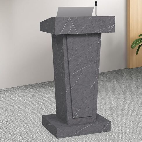Wooden Podium Stand with Wheels, Mobile Wood Lectern with Large Storage, Elegant Pulpit for Churches, Classrooms & Conferences, Scratch-Resistant Finish, Heavy Base (with 4"Elevated Footrest) in Saudi Arabia