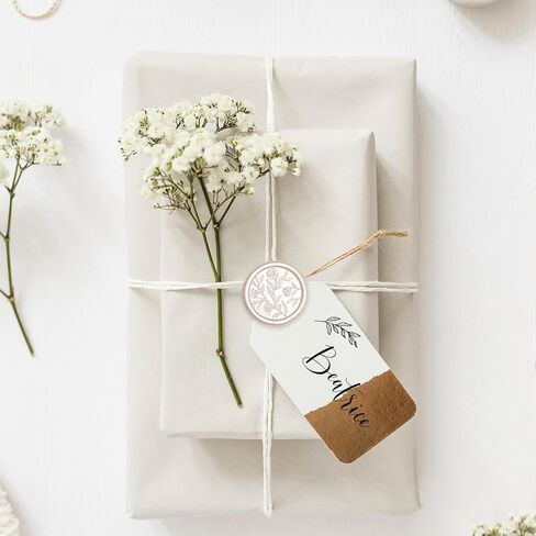 UNIQOOO Wax Seal Stickers - 3D Leaf Wedding Invitation Envelope Seal Stickers, 50 Pcs Self- Adhesive Antique Gold Stickers, Perfect for Invitation, Christmas, Gift Wrapping in Saudi Arabia