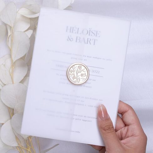 UNIQOOO Wax Seal Stickers - 3D Leaf Wedding Invitation Envelope Seal Stickers, 50 Pcs Self- Adhesive Antique Gold Stickers, Perfect for Invitation, Christmas, Gift Wrapping in Saudi Arabia
