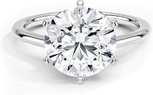 IVY & BAUBLE 1 Carat, 2 Carat, 3.5 Carat CZ Round Solitaire Engagement Ring in White Gold Plating, Size 5-10 in Kuwait