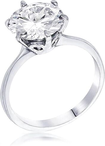 IVY & BAUBLE 1 Carat, 2 Carat, 3.5 Carat CZ Round Solitaire Engagement Ring in White Gold Plating, Size 5-10 in Kuwait