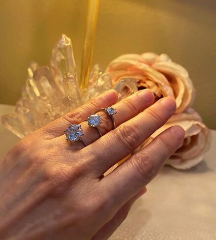 IVY & BAUBLE 1 Carat, 2 Carat, 3.5 Carat CZ Round Solitaire Engagement Ring in White Gold Plating, Size 5-10 in Kuwait