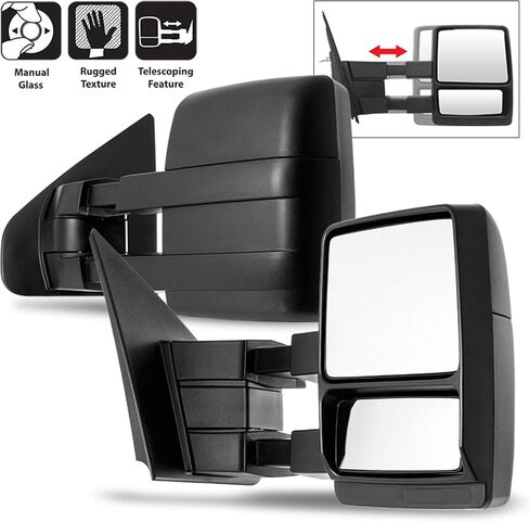 ACANII - For 2004-2014 Ford F150 Pickup Truck [w/o Power Heated] Manual Towing Telescoping View Side Mirrors Left+Right in Saudi Arabia