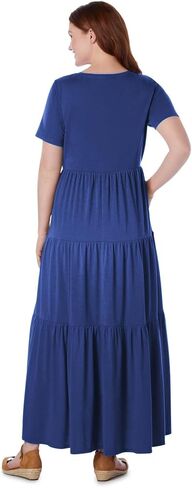 Woman Within Plus Size Short-Sleeve Tiered Dress in Kuwait