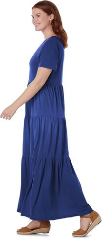 Woman Within Plus Size Short-Sleeve Tiered Dress in Kuwait