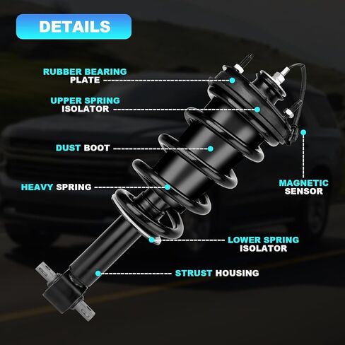 2PCS 84176631 STRUTS STRUTS ASSORBERBER ASSORBERABER مع مغناطيسي وتربيع متوافق مع 2015-2021 Cadillac Escalade Chevy Suburban Tahoe GMC Yukon XL Sierra 1500 استبدال# 84977478 23312167 in Kuwait