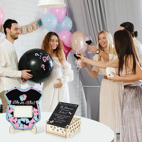 Wenqik 63 PCS Baby Shower Book بدائل ضيوف قم بتعيين زينة استحمام الطفل مع إطار صورة Sonogram إطار التذكارات 60 شريحة خشبية دفتر لعيد الميلاد (الديناصورات) in Kuwait
