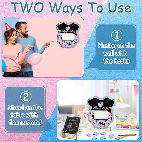Wenqik 63 PCS Baby Shower Book بدائل ضيوف قم بتعيين زينة استحمام الطفل مع إطار صورة Sonogram إطار التذكارات 60 شريحة خشبية دفتر لعيد الميلاد (الديناصورات) in Kuwait