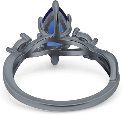 Blue Apple Co. Infinity Twist Marquise Art Deco خطوة زفاف زفاف جولة محاكاة الزركونيا المكعب 925 الفضة الجنيه الاسترليني in Kuwait
