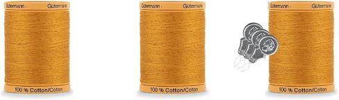 Gutermann Natural Cotton Thread (876yd/800m Each) 3-Pack Bundle with 3 Bella's Crafts Needle Threaders (Egg White-919) in Saudi Arabia