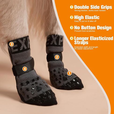EXPAWLORER Dog Socks to Prevent Licking Paws, Dog Paw Protector with Strong Traction Control on Hardwood Floors Anti Slip, Dog Booties, Dog Shoes for Small Medium Large Senior Dogs in Saudi Arabia