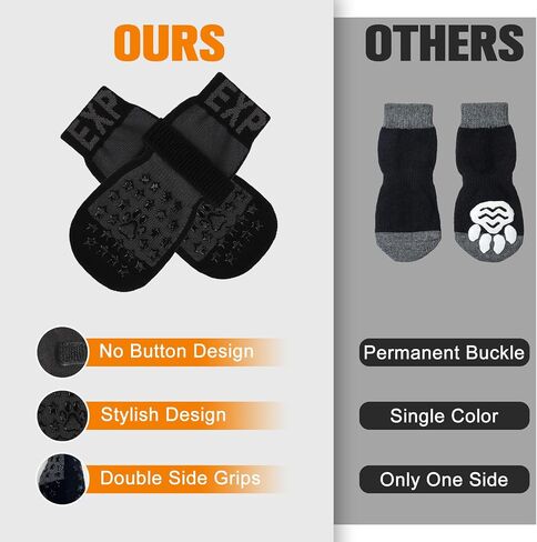 EXPAWLORER Dog Socks to Prevent Licking Paws, Dog Paw Protector with Strong Traction Control on Hardwood Floors Anti Slip, Dog Booties, Dog Shoes for Small Medium Large Senior Dogs in Saudi Arabia