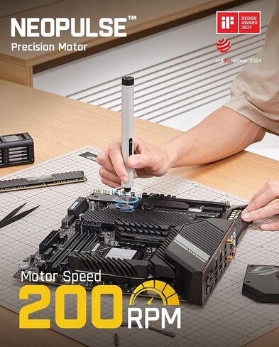 Fanttik E1 Max 3.7V Electric screwdriver ، مجموعة مفك البراغي الدقيقة المصغرة ، 50 بتات مغناطيسية ، تخزين مغناطيسي ، 5/32‘'Hex ، مجموعة أدوات الإصلاح لمشاهدة كاميرا الهاتف المحمول (الرمادي) in Kuwait