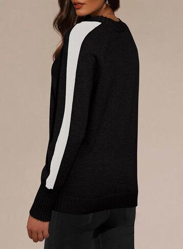 Dokotoo Womens Fall Subtins غير الرسمي الطويل الأكمام Crewneck Block Block Pullover Rebover Tops in Saudi Arabia