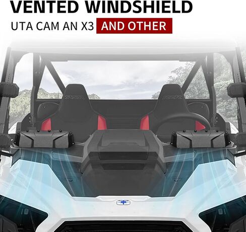 UTV Windshield VENT SELLING ROST ، 2PCS ANDRSCREEN PRESTILATION DEFORS DEFOG EXPECORIES لمرض الزجاج الأمامي المصنوع من البولي كربونات مطلي ، متوافق مع CAN AM MAVERICK X3 in Kuwait