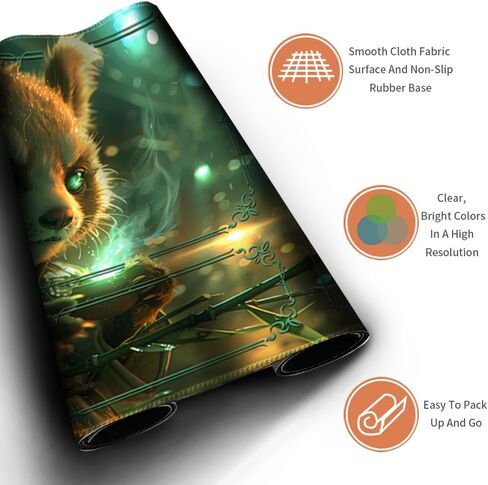 Playmat لـ MTG (مخيط) الحجم 24 × 14 بوصة ، بما في ذلك حقيبة تخزين Playmat - مناسبة جدًا لعشاق الهواة TCG MTG Playmat و Card Card (Noble Cat -No Zone) in Kuwait