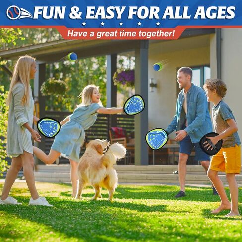 4 Packs Catch Ball Game Set, Baseball Training Glove, Outdoor Toys, Summer Beach Pool Yard Backyard Lawn Camping Sports Play Toy Games for Toddlers Kids Teens Adults Family Game, Fun Ideal Gifts in Saudi Arabia