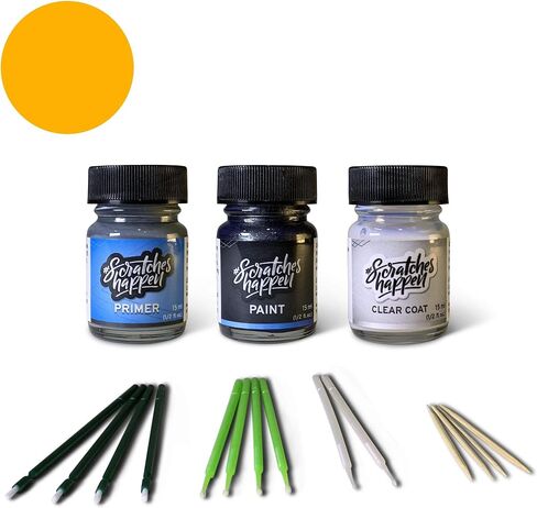 ScratchesHappen Exact-Match Touch Up Paint Kit - Solar Yellow Metallic (EW3) for Nissan - Preferred (Paint + Clear Coat + Primer) in Saudi Arabia